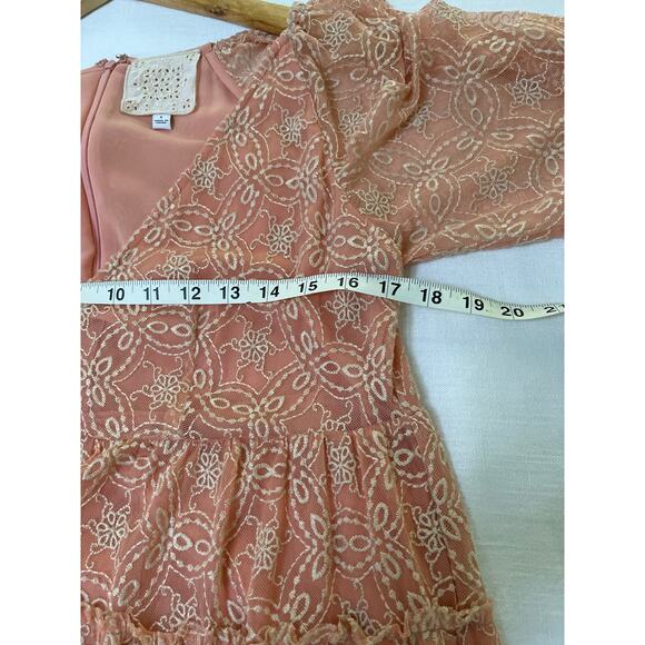 Johnny Was Biya CHELLY Embroidered Tiered Mesh Dress Sz M - Picture 5 of 9